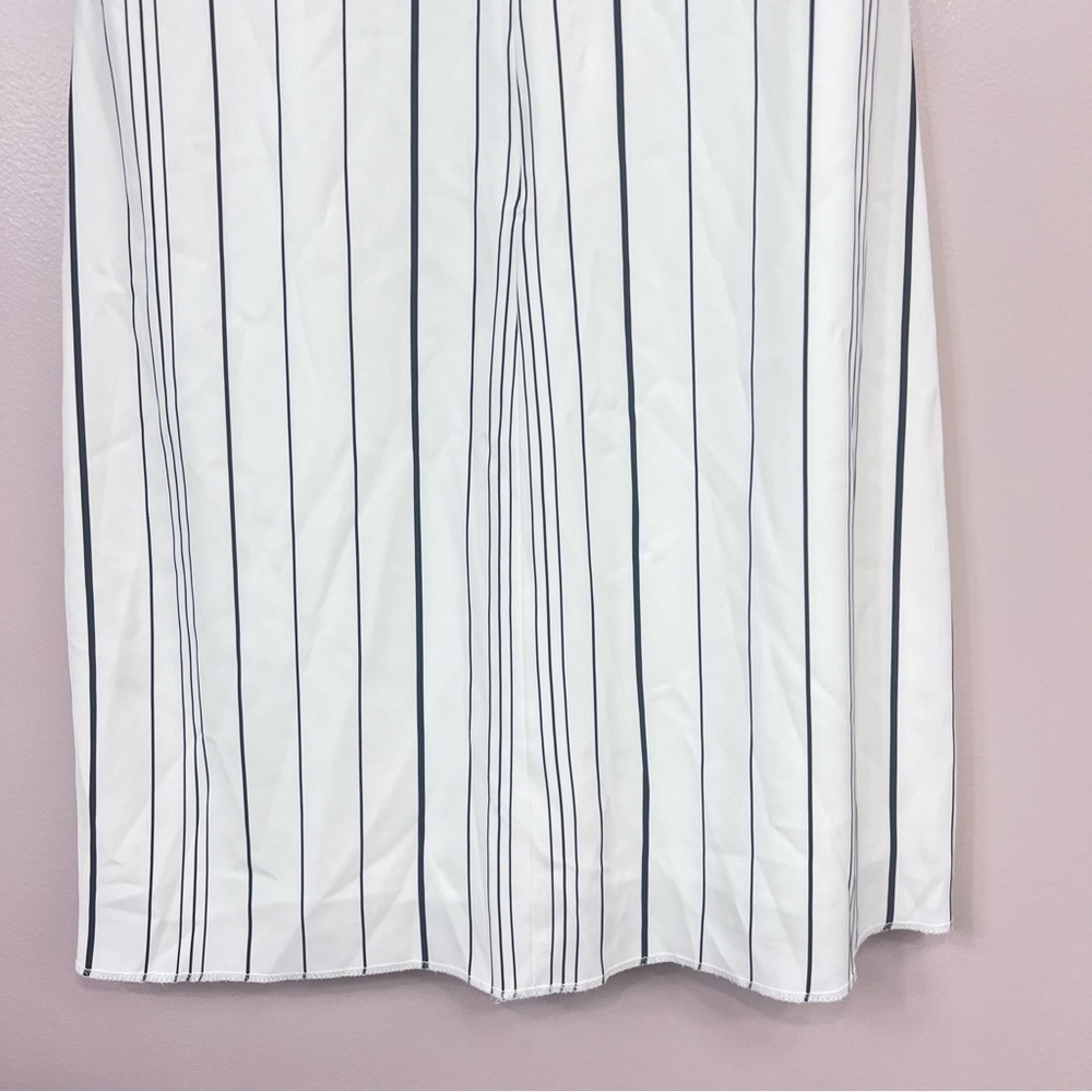 Calvin Klein Crew Neck Sleeveless Women's Shift Dress White Stripes Size 8 - Picture 9 of 12